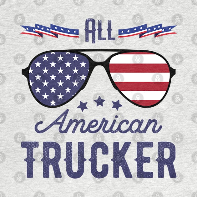 All American Trucker 4th Of July Sunglasses by tobzz